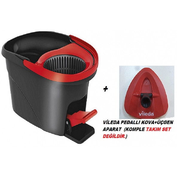 Vileda VİLEDA TURBO PEDALLI TEK KOVA (TAKIM DEĞİL) + ÜÇGEN APARAT ürün görseli 1