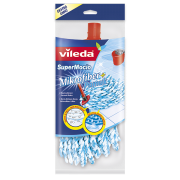 Vileda VİLEDA Supermocio Pamuk & Mikrofiber Yedek Paspas MAVİ BEYAZ ürün görseli 1