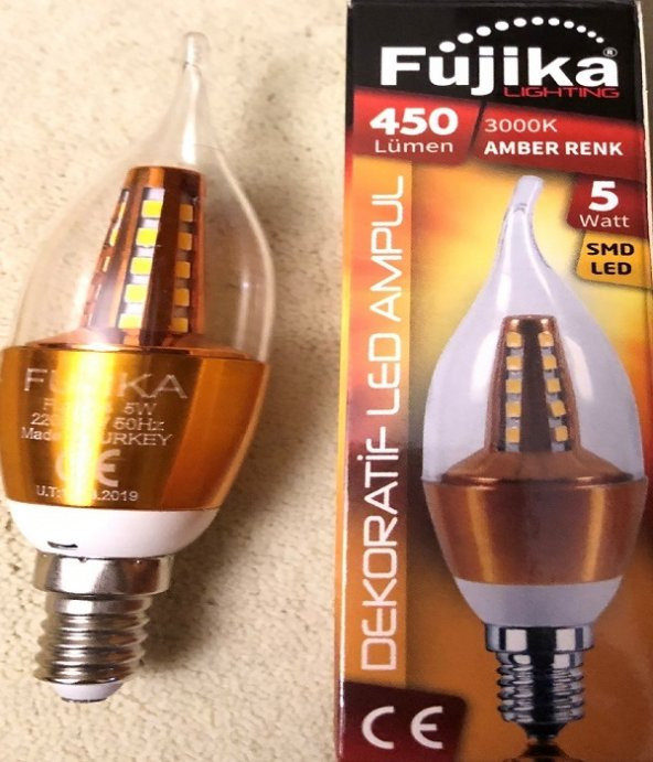 Fujika FUJİKA DEKORATİF 5w Buji Mum Ampul-Sarı Gövde ürün görseli 1