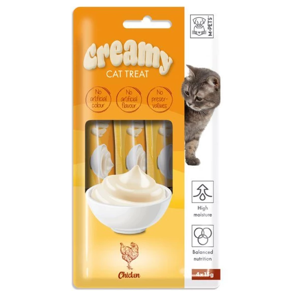 M-PETS CREAMY TAVUKLU KEDİ ÖDÜLÜ 4X15GR ürün görseli 1