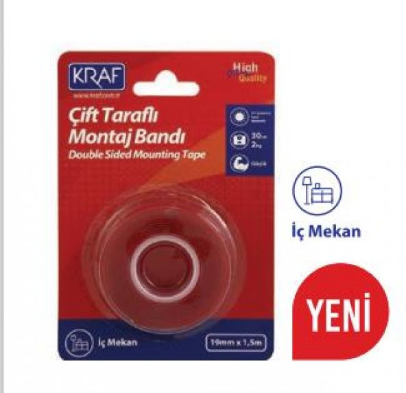 KRAF MONTAJ BANDI CIFT TARAFLI 19mm x 1,5 2530G ürün görseli 1