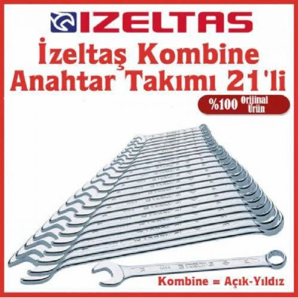 İZELTAŞ 21 Lİ KOMBİNE KISA ANAHTAR TAKIMI 0320 00 2121 ürün görseli 1
