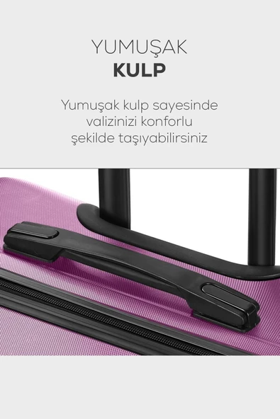 Polo&Sky Spring Model Mor Renk Büyük Boy Valiz Bavul ürün görseli 1