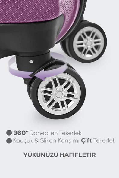 Polo&Sky Spring Model Mor Renk Büyük Boy Valiz Bavul ürün görseli 1