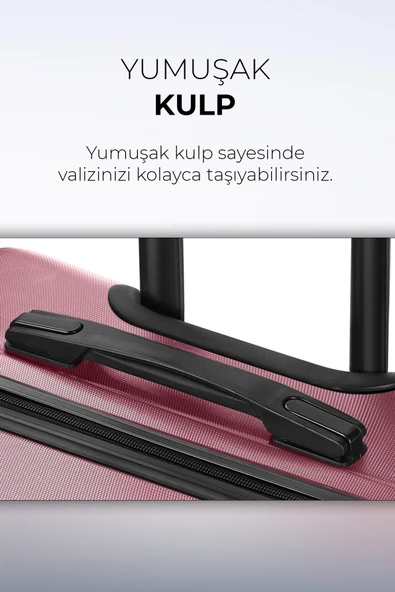 Polo&Sky Spring Model Gül Kurusu Kabin Boy Valiz Bavul - Resim 5