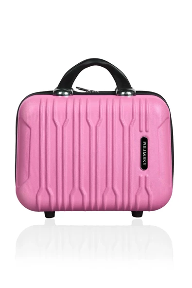 Polo&Sky Mars Model Pembe Renk Abs Makyaj Çantası El Valizi ürün görseli 1