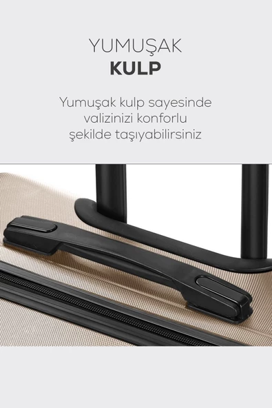 Spring Model Gold Renk Büyük Boy Valiz Bavul - Resim 5
