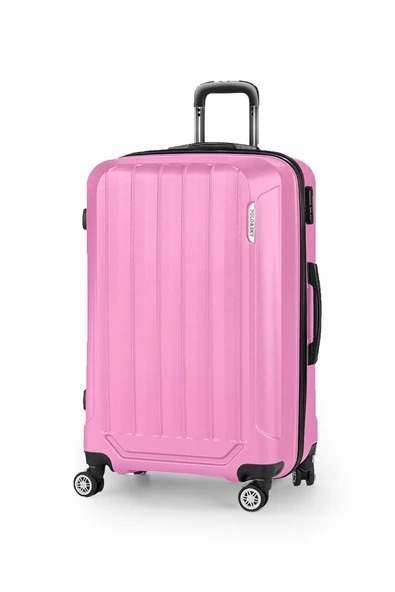 Polo&Sky Spring Model Pembe Renk Büyük Boy Valiz Bavul ürün görseli 1