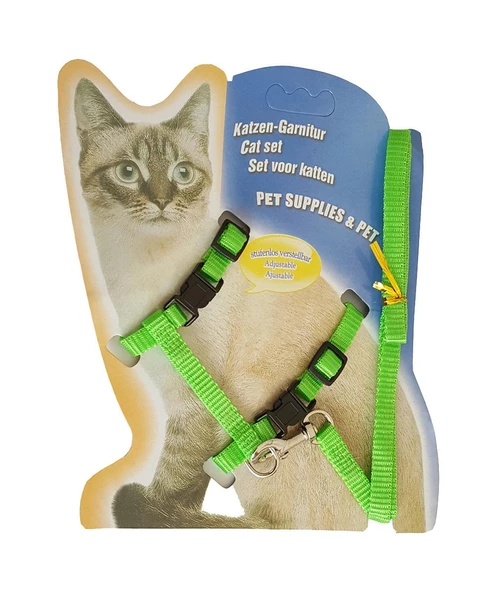 Kedi Göğüs Tasma Düz Renk 1x120 cm Yeşil ürün görseli 1