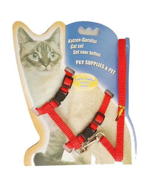 Kedi Göğüs Tasma Düz Renk 1x120 cm Kırmızı ürün görseli 1