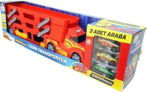 48 cm  3 Katlı Sürat Pistli Tır 3 Arabalı 0323 ürün görseli 1