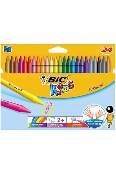 Bic Kids Plastidecor Silinebilir Elleri Kirletmeyen Pastel Boya 24 Renk ürün görseli 1