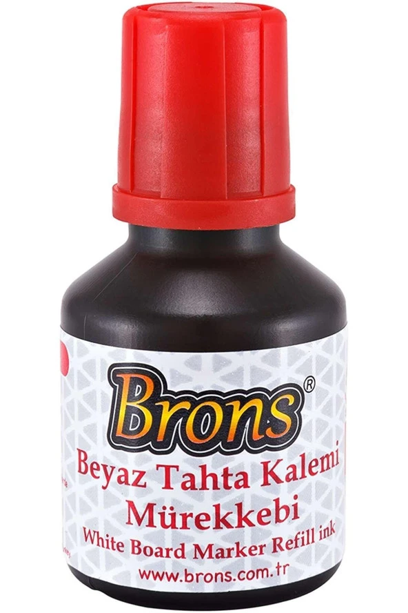 Brons Tahta Kalem Mürekkebi 30 CC Kırmızı Beyaz Tahta Kalem Mürekkebi ürün görseli 1