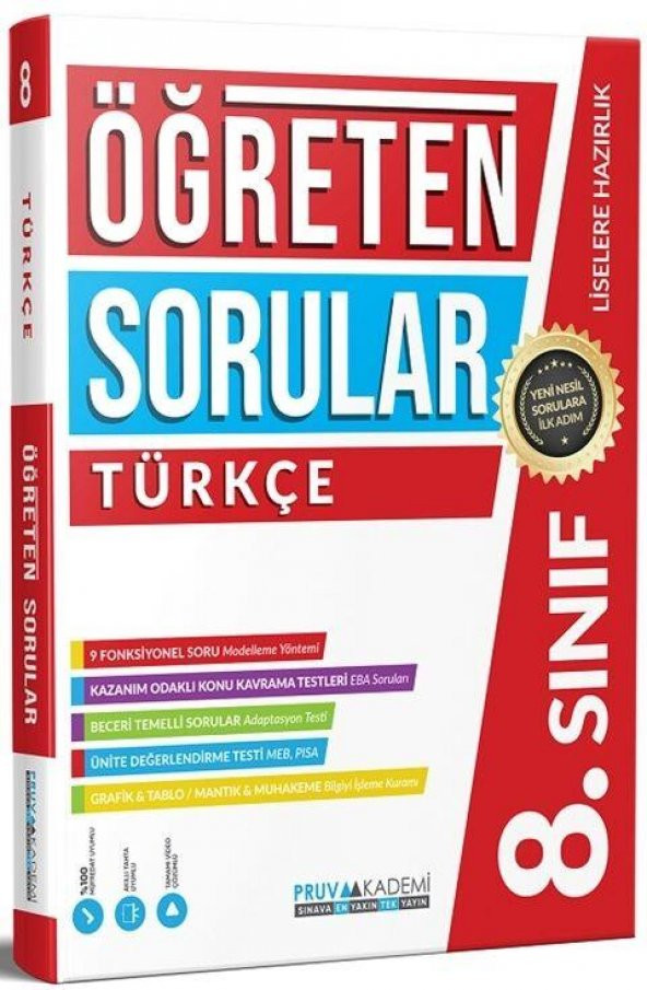 8. Sınıf Türkçe Öğreten Soru Bankası Pruva Akademi ürün görseli 1