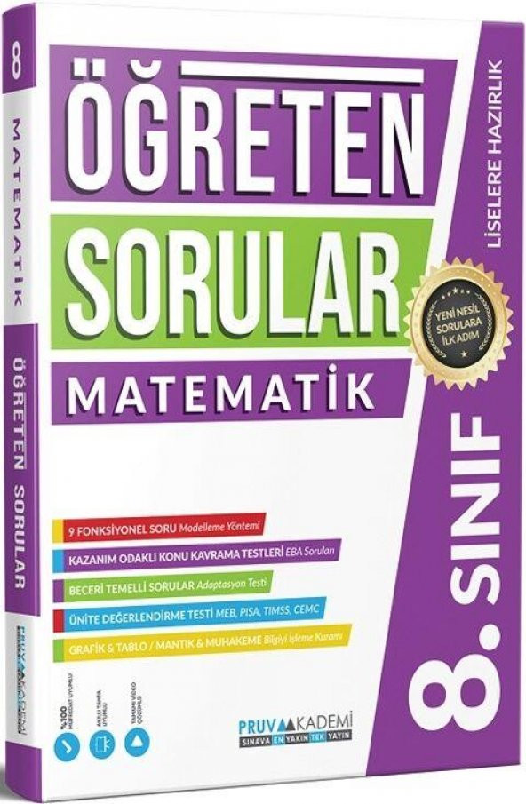 8. Sınıf Matematik Öğreten Soru Bankası Pruva Akademi ürün görseli 1