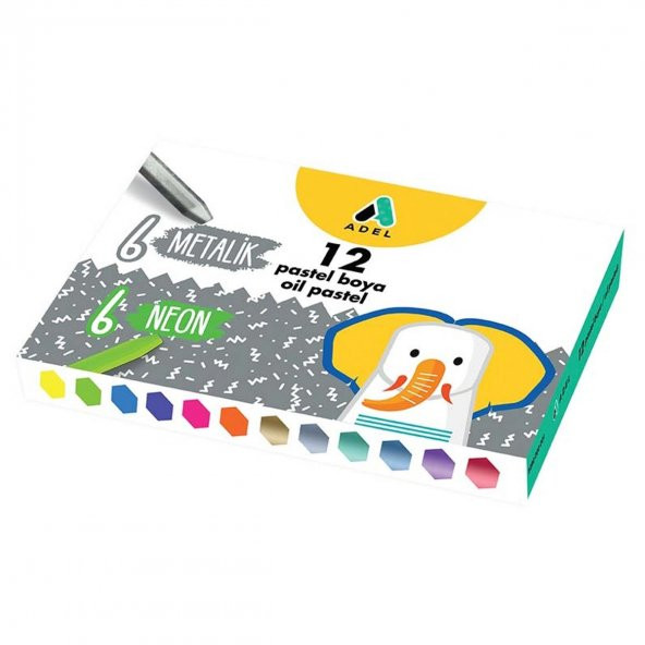 Metalik Pastel Boya ve Neon Pastel Boya 2 si 1 Arada 12 Renk Pastel Boya ürün görseli 1