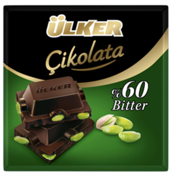 ÜLKER ANTEP FISTIKLI 60 BİTTER ÇİKOLATA 65 GR ürün görseli 1