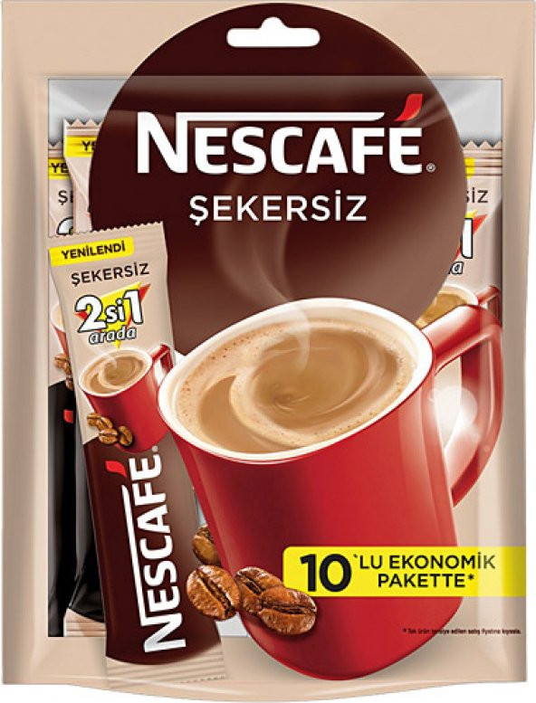NESCAFE 2 1 Şekersiz Kahve 10lu paket ürün görseli 1