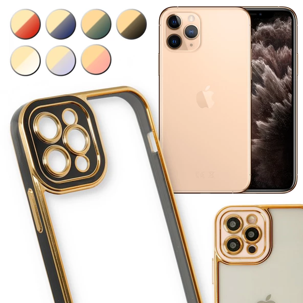 iPhone 11 Pro Max Kılıf Lazer Lens Kamera Çerçeveli Kapak ürün görseli 1