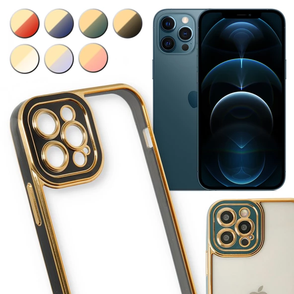 iPhone 12 Pro Max Kılıf Lazer Lens Kamera Çerçeveli Kapak ürün görseli 1