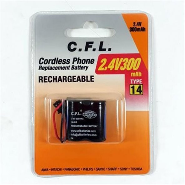 Cfl 2.4V 300Ma Telsiz Telefon Pili Type14 ürün görseli 1