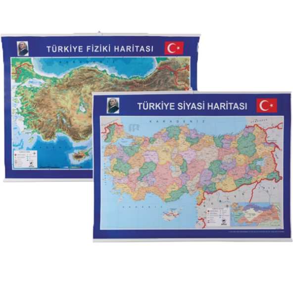 Gülpaş Harita Türkiye Siyasi-Fiziki Çıtalı 70x100 999 ürün görseli 1
