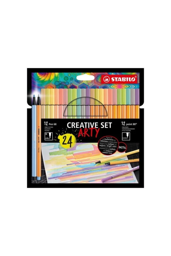 STABILO Arty Kreatif Set 24 Lü Set Pen + Point 24 Lü Set ürün görseli 1
