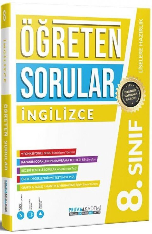 8. Sınıf İngilizce Öğreten Soru Bankası Pruva Akademi ürün görseli 1