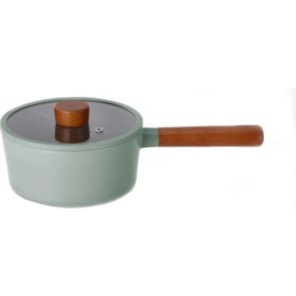 Neoflam Fika Gri Alüminyum Döküm Cam Kapaklı 18 cm Sos Tenceresi ürün görseli 1
