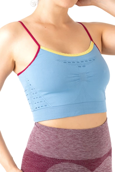 Gigotto Seamless Dantel Detaylı Blue Büstiyer - Resim 5