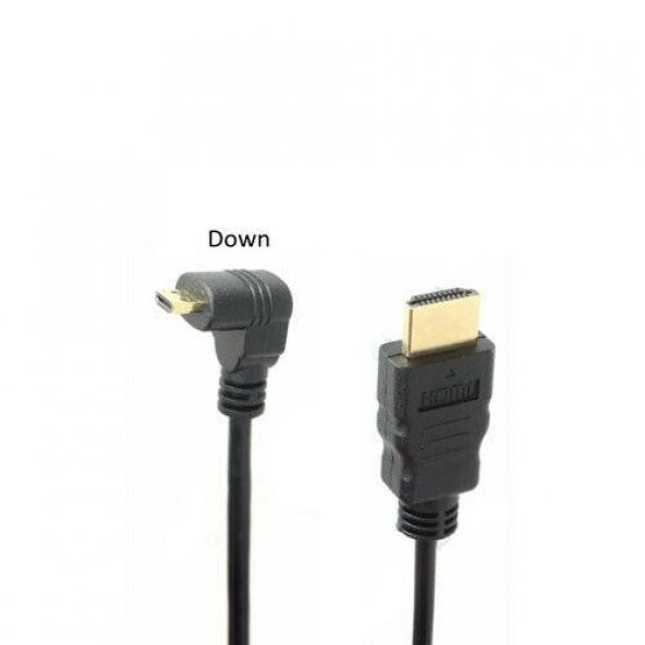 Micro HDMI 90 Derece Kablo 1 Metre - Aşağı Açılı ürün görseli 1