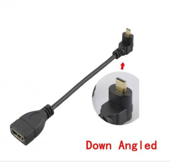 Micro HDMI 90 Derece Çevirici Kablo - Aşağı Açılı ürün görseli 1
