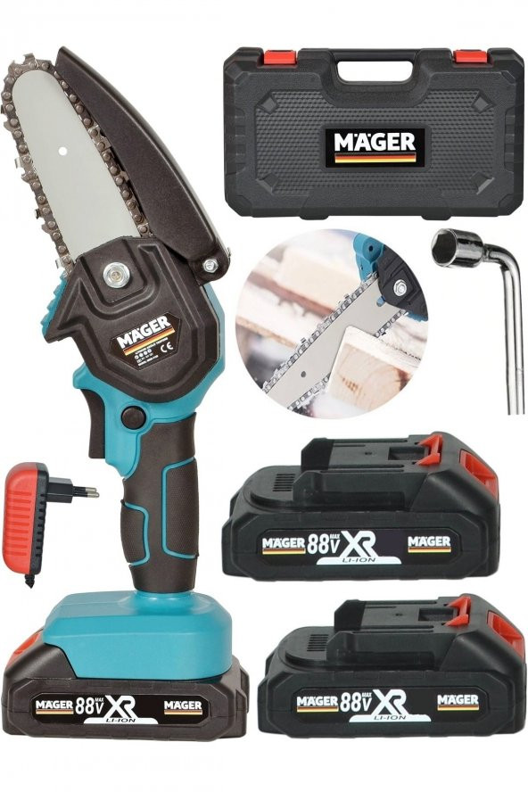 Mager Alman 88 V 10 Ah Akülü Dal Kesme Budama Testeresi ürün görseli 1