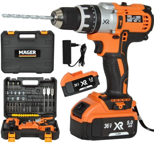 Mager MAGER XR Germay Thechnology 36 WATT 5 AH DARBELİ Setli Metal Şanzuman Vidalama Matkap ürün görseli 1
