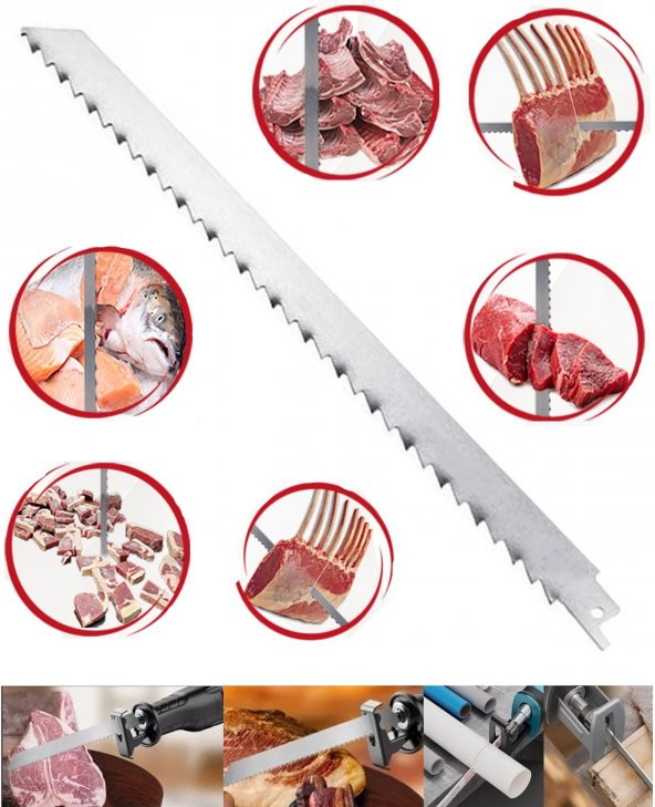 Mager Mager Paslanmaz Çelik Tilki kuyruğı Et Kemik Kesim Testere Bıçağı 30 Cm Boyasız ürün görseli 1