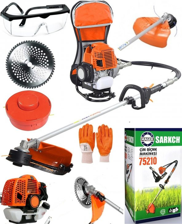 Mager Sarkch Sırt Tipi Benzinli Turbo 52 cc Motorlu Tırpan Çim Biçme Makinası ürün görseli 1
