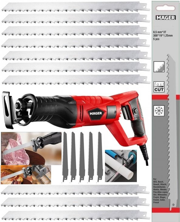Mager Alman Teknolojisi Döner Başlık 8600 Rpm Tilki Kuyruğu Makinesi 10 ADET Paslanmaz Bıçak Hediyeli ürün görseli 1
