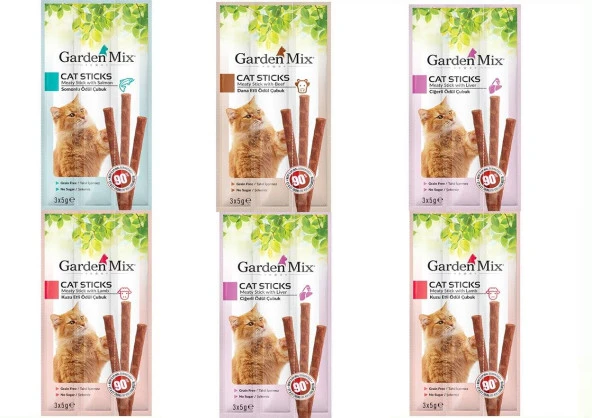 Gardenmix Karışık Kedi Stick Ödül 3*5g X 6 ADET ürün görseli 1