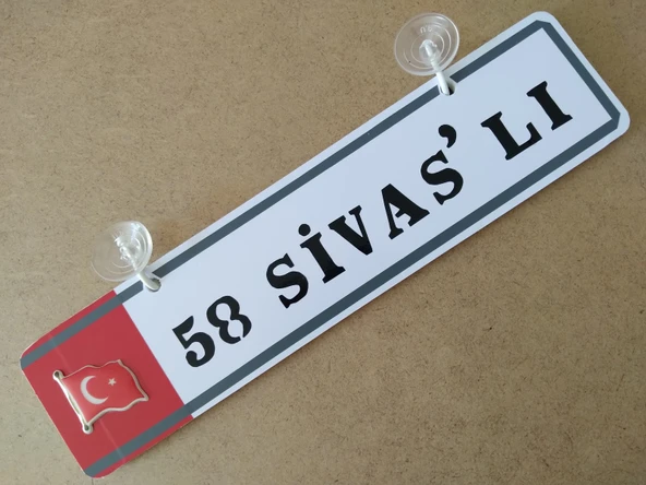 58 SİVASLI Dekor Plaka (30X7CM) SİVAS 38 Plaka Vantuzlu Dekor Beyaz PLaka, Dekor Levha ürün görseli 1