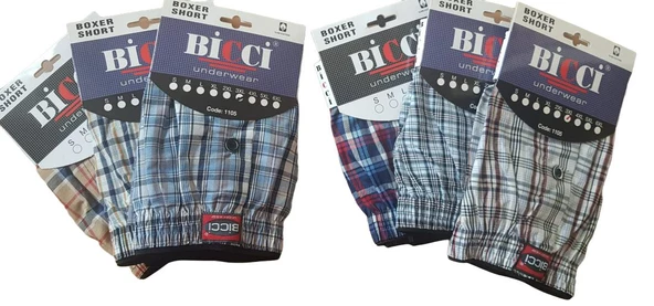 6 ADET BİCCİ BATTAL POPLİN BOXER KÜLOT ERKEK ürün görseli 1