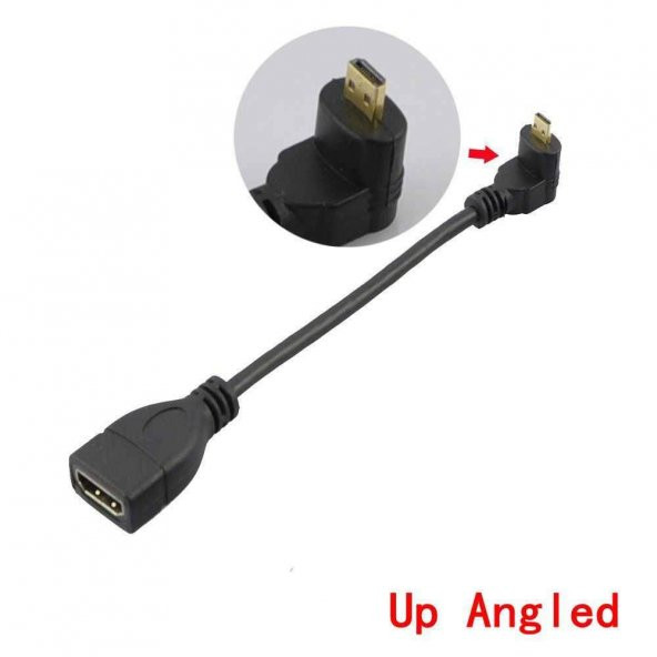 Micro HDMI 90 Derece Çevirici Kablo - Yukarı Açılı ürün görseli 1