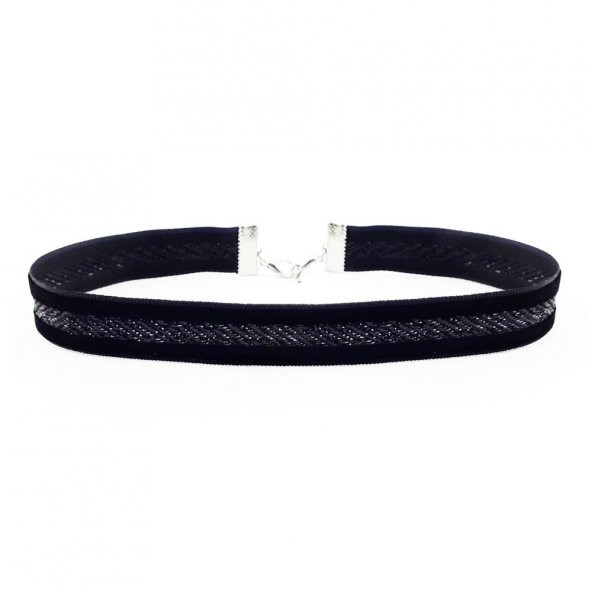 Simli Siyah Kadın Choker ürün görseli 1