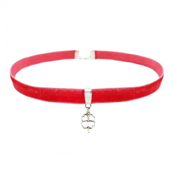 Şeker Pembe Renk Kadın Yonca Choker Kolye ürün görseli 1