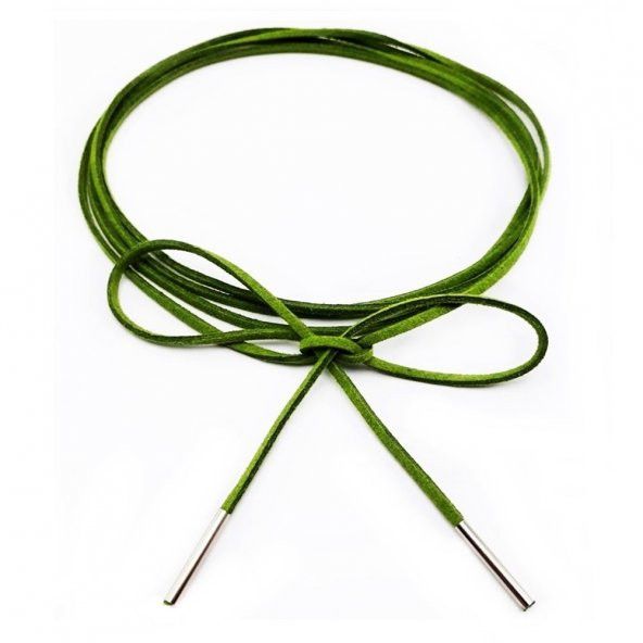 Yeşil Renk Kadın Süet Bağcıklı Choker Kolye ürün görseli 1