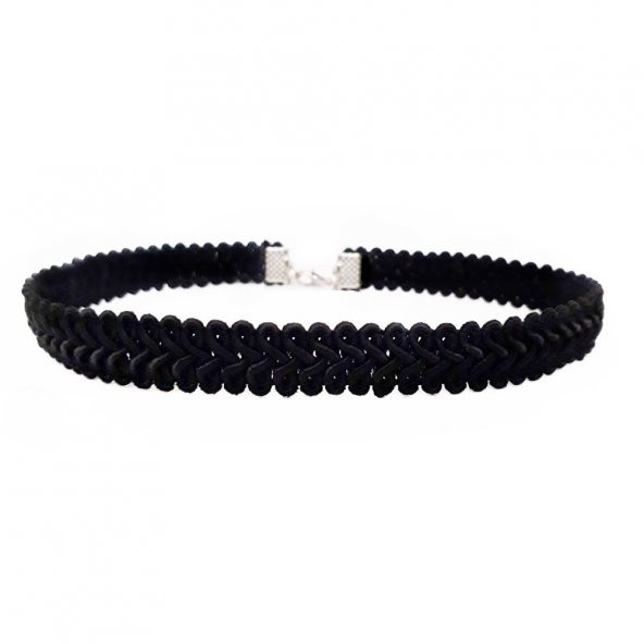 Siyah Örme Kadın Choker Kolye ürün görseli 1