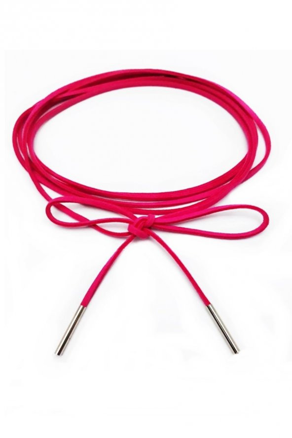 Pembe Renk Kadın Süet Bağcıklı Choker Kolye ürün görseli 1