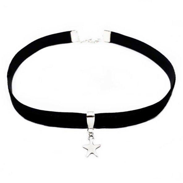Siyah Renk Kadın Kadife Yıldız Choker ürün görseli 1