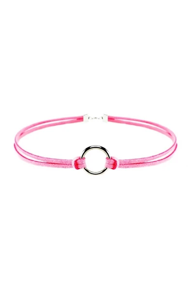 Pembe Renk Kadın Süet Round Choker ürün görseli 1
