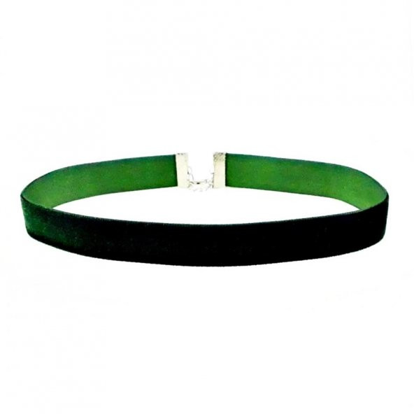 Yeşil Renk Kadın Kadife Choker Kolye ürün görseli 1