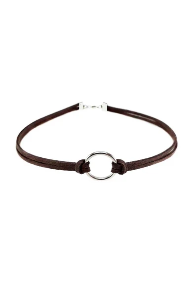 Kahverengi Kadın Süet Round Choker ürün görseli 1